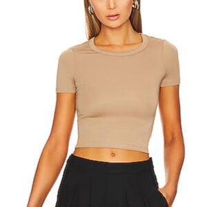 ZARA Taupe Crop Tee – Size S